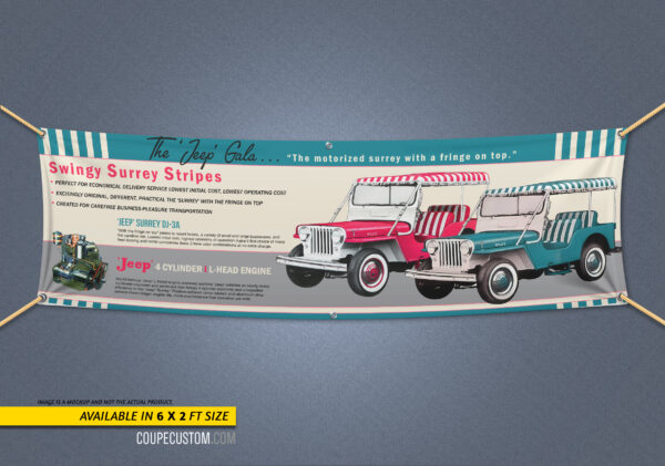 1950s WILLYS SURREY JEEP BANNER