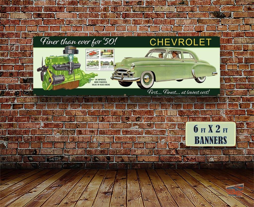 1950 2DR CHEVY DEALER BANNER - Coupe Custom Accessories