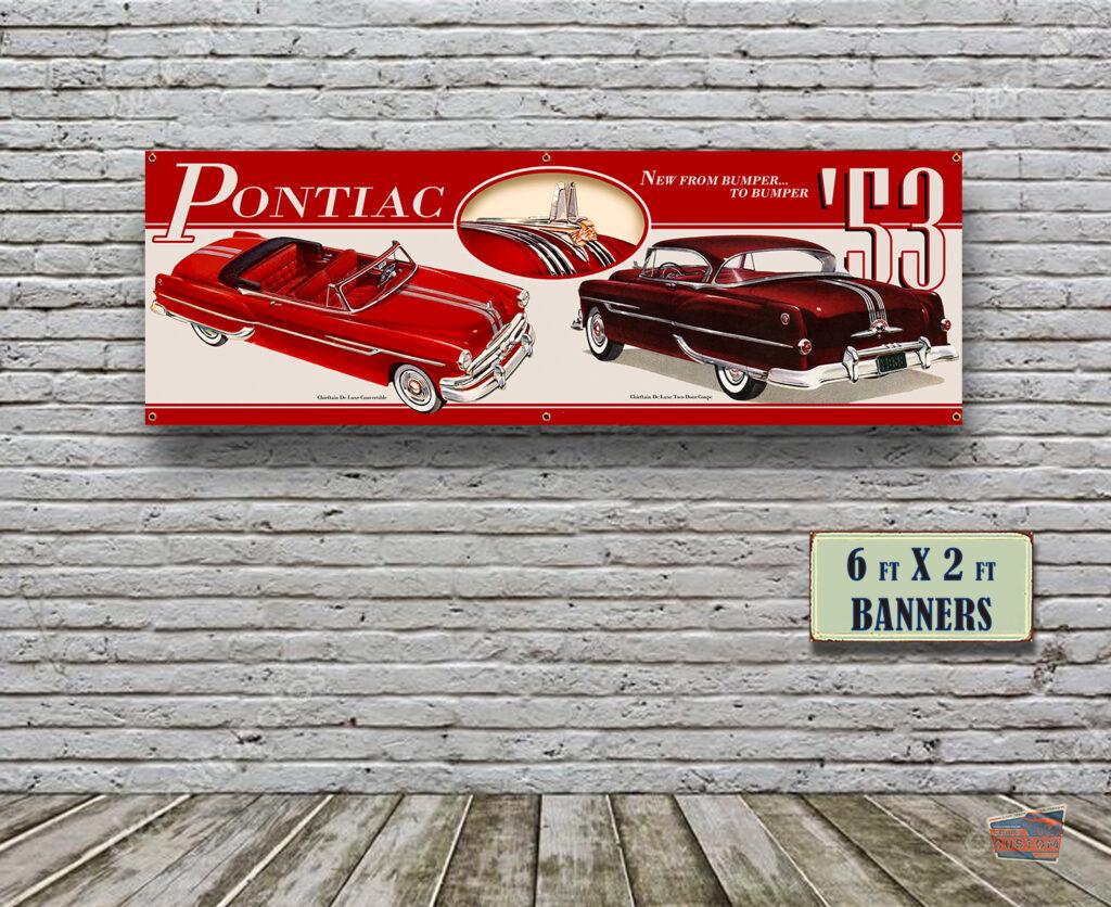 1953 Pontiac Dealer Banner - Coupe Custom Accessories